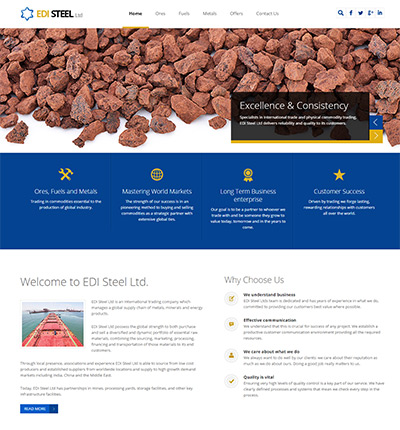 EDI Steel Ltd website screenshot