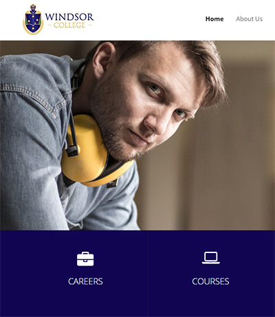 Windsor College website screenshot