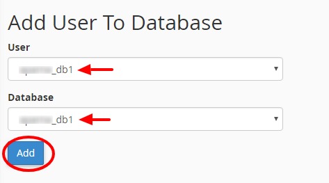 Add user to database in cPanel