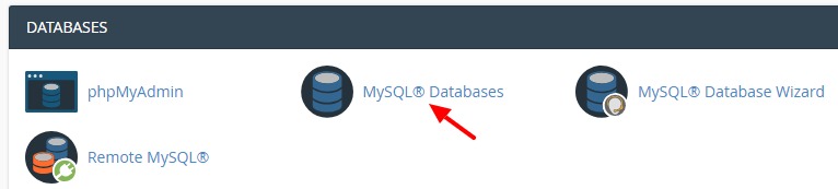 Databases section in cPanel - MySQL