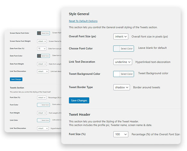 Style Setting Options Page