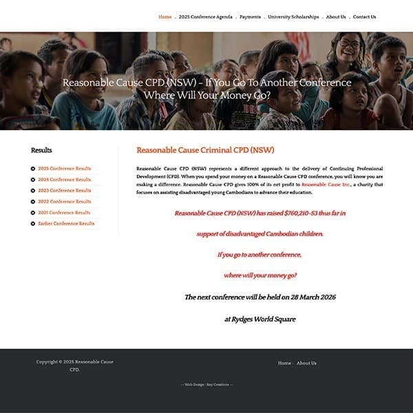 Reasonable Cause Criminal CPD (NSW) website Screenshot