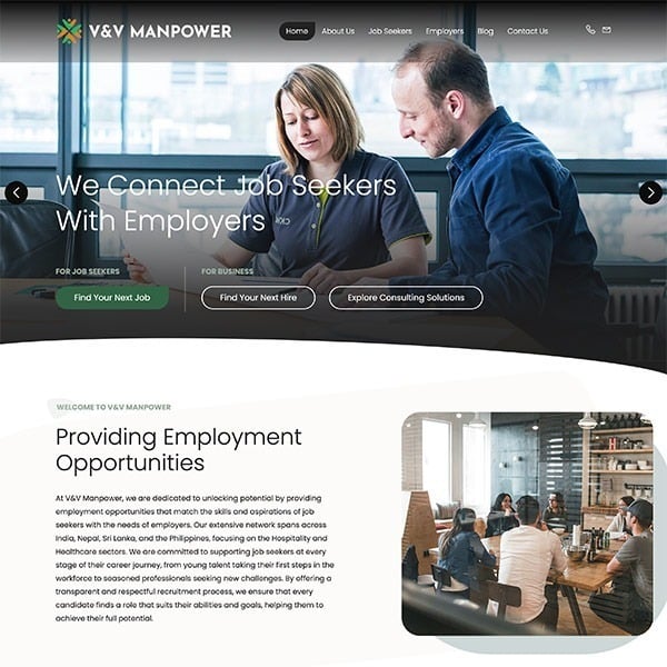 VV Manpower Website Screenshot