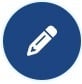 Pencil icon on blue background depicting Branding & Logo design.