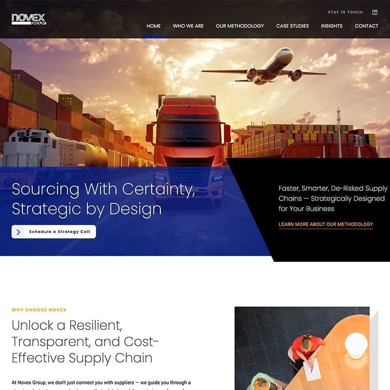Novex Global Website Screenshot